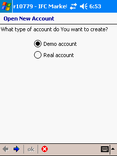 Select the Type of Account